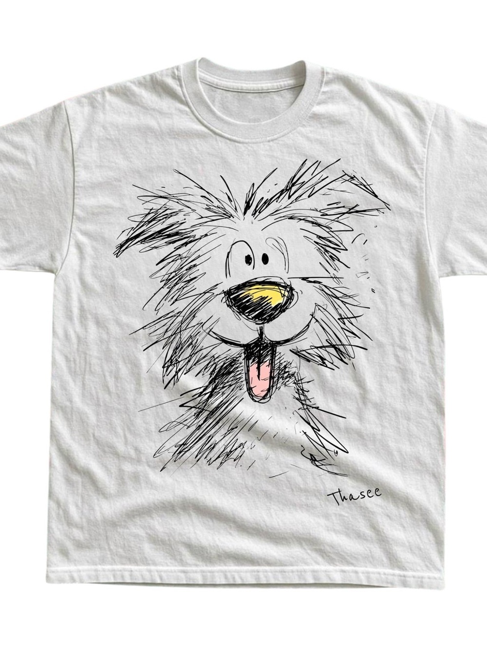 Gildan Whimsical Sketch Dog Graphic Tee